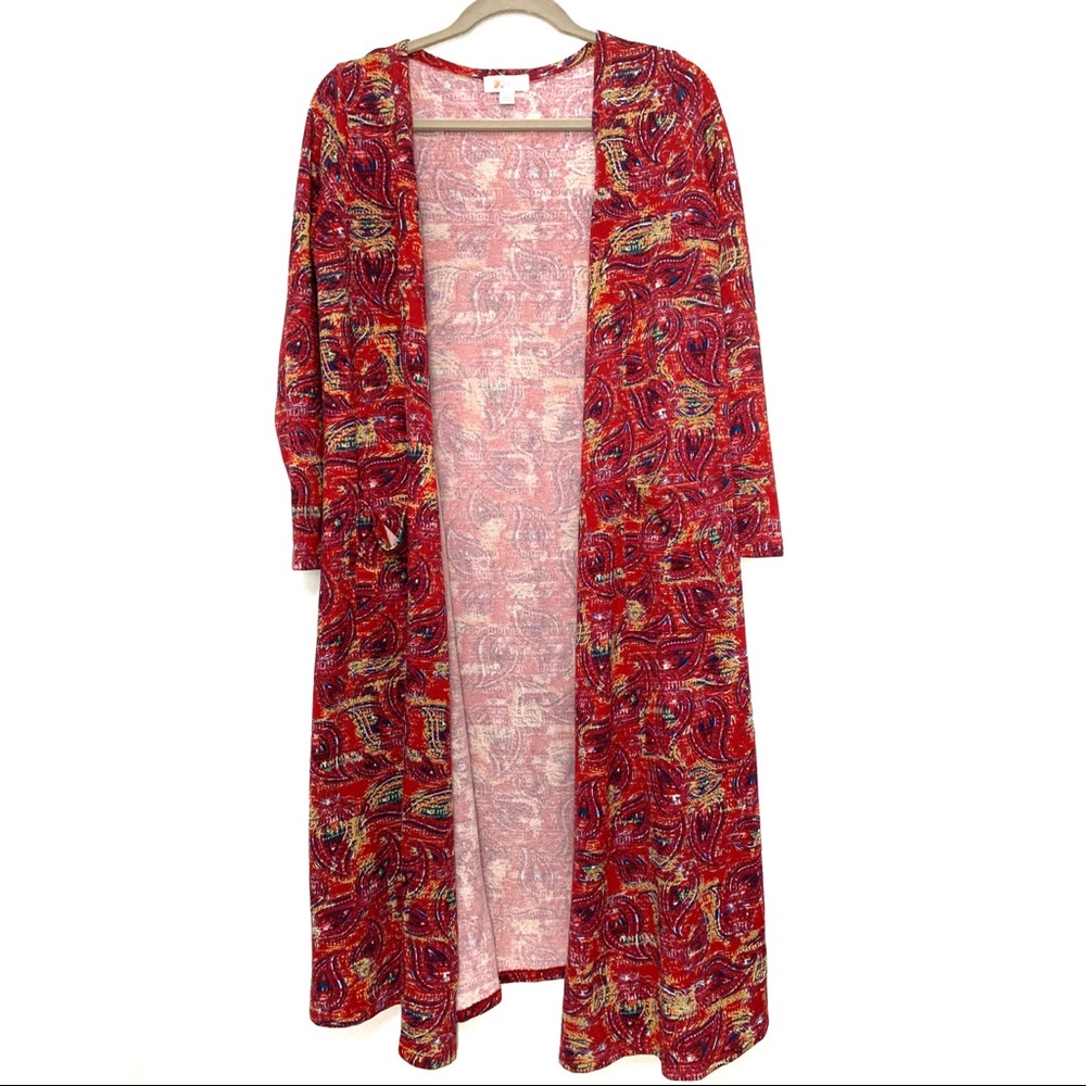 LuLaRoe Red Sarah Cardigan Size S
